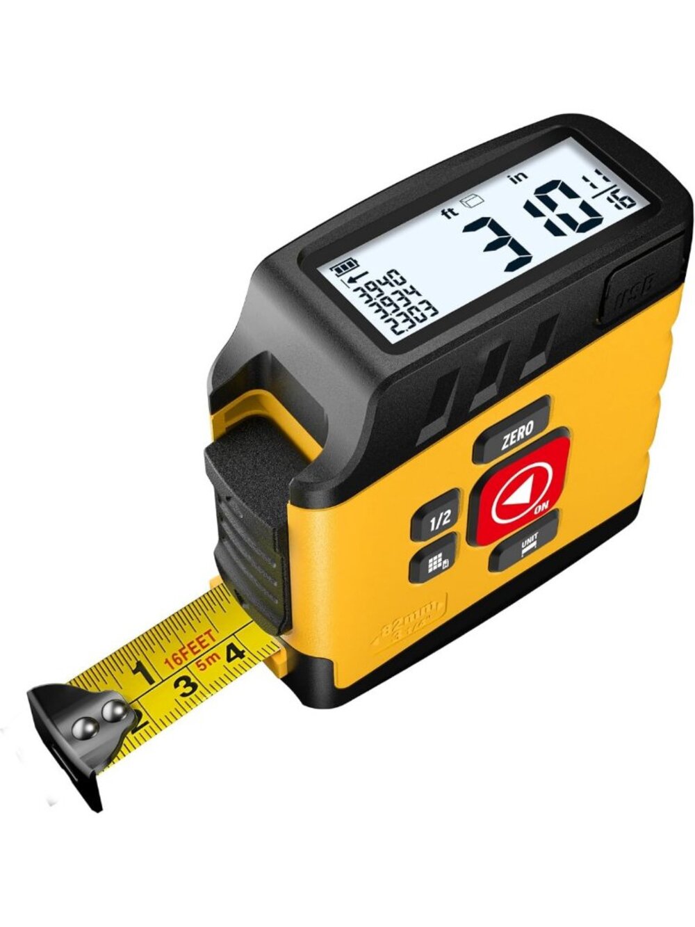 Digital Tape Measure 16ft with LCD Display, 6 Units - Accurate & Easy to Use